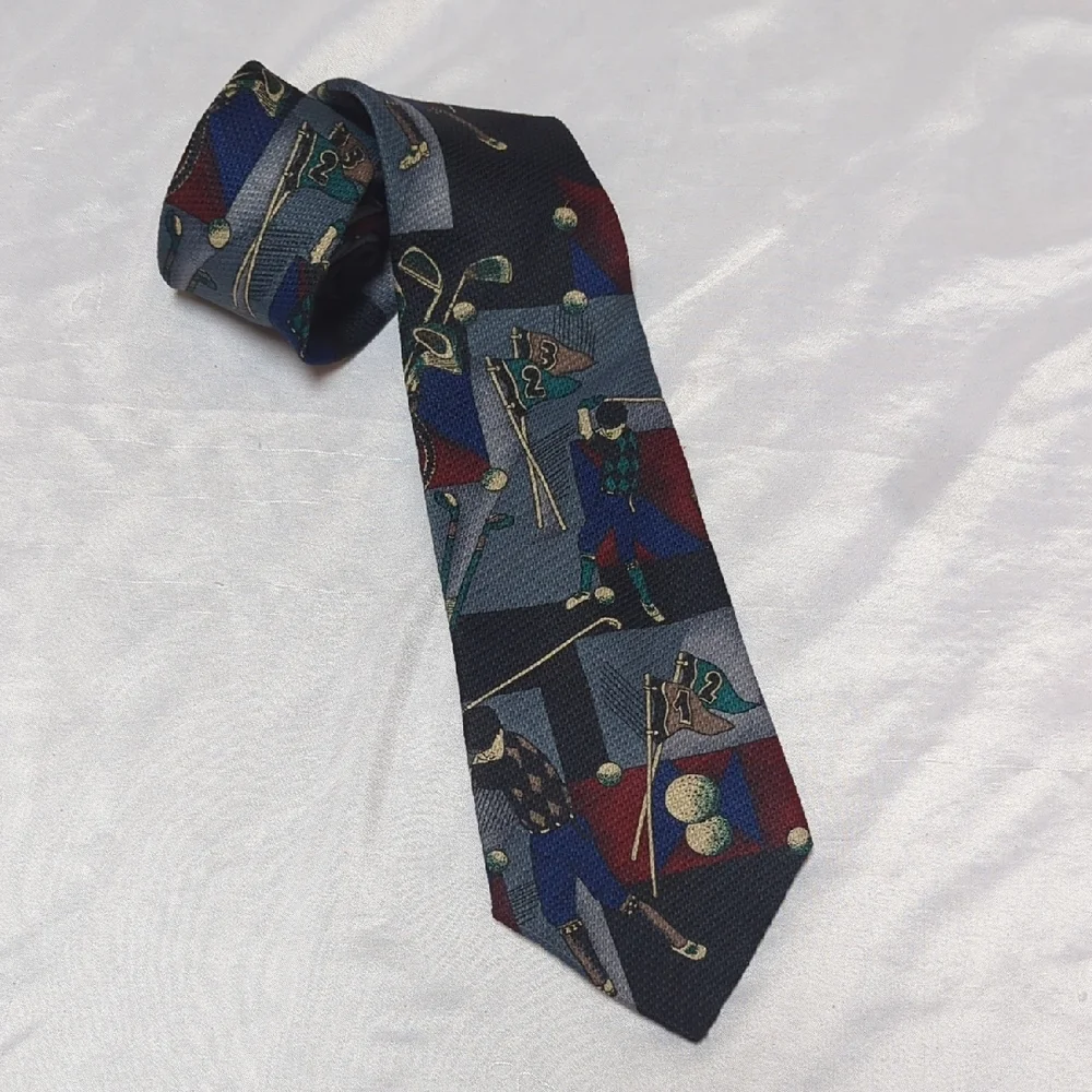 American Sports USA Made Golf Golfer Playful Novelty Tie Father Grandpa Gift